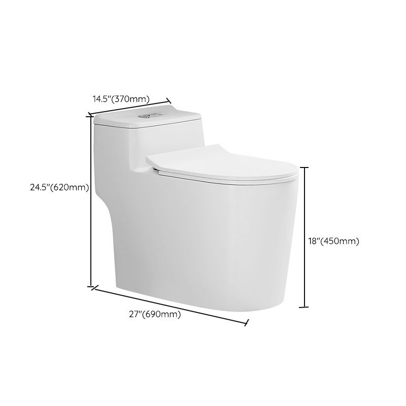 Modern 1 Piece Flush Toilet Floor Mounted White Toilet Bowl for Bathroom