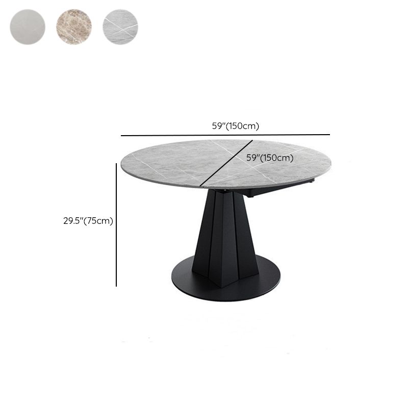 Modern Sintered Stone Table Dining Round Table with Metal Legs for Home Use