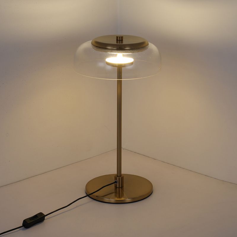 Modern Desk Lamp Household Desk Lighting Fixture with Glass Shade for Bedroom