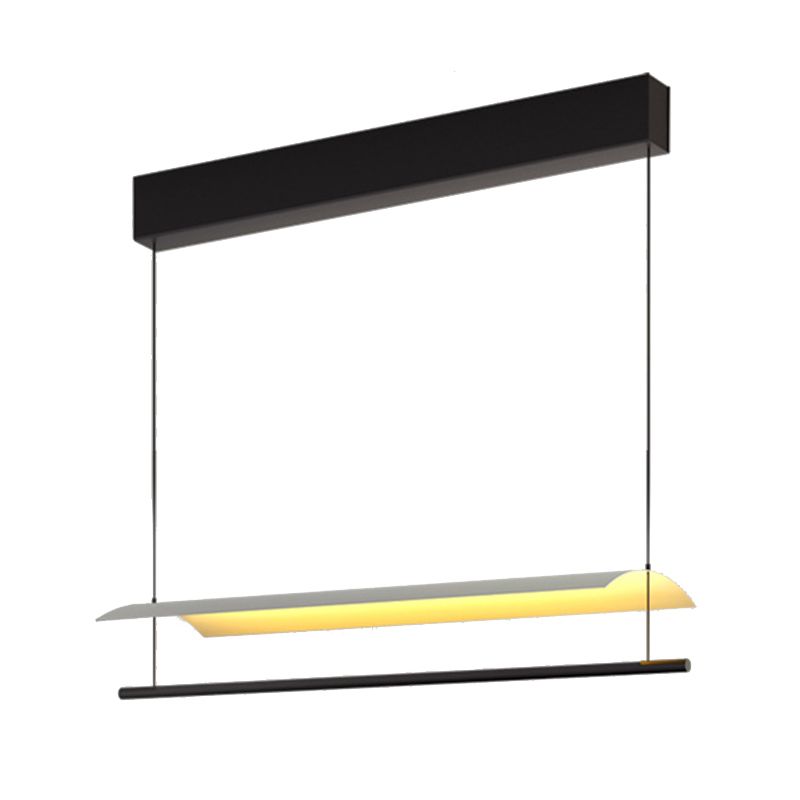 Square Shape Metal Island Pendants Modern Multi Lights Island Pendant Lights in Black