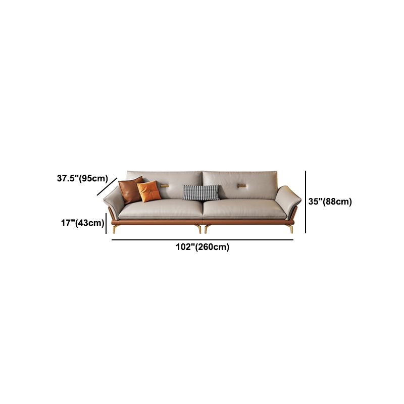 Modern Cushions Sofa 37.40" D x 34.64" H Flared Arm Sofa for Living Room
