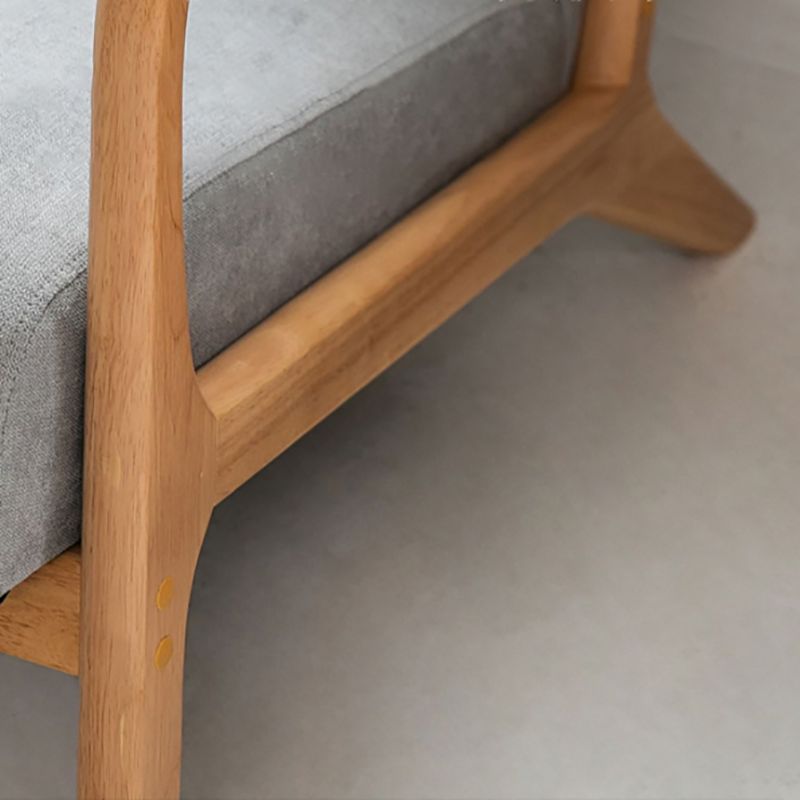 Nordic Solid Wood Sofa 3-Seater Square Arm Sofa with Single Cushion Seat