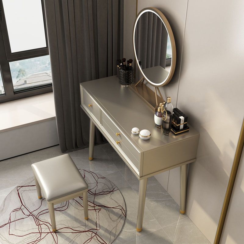 3 Drawer Dressing Table Solid Wood with Makeup Table and Stool