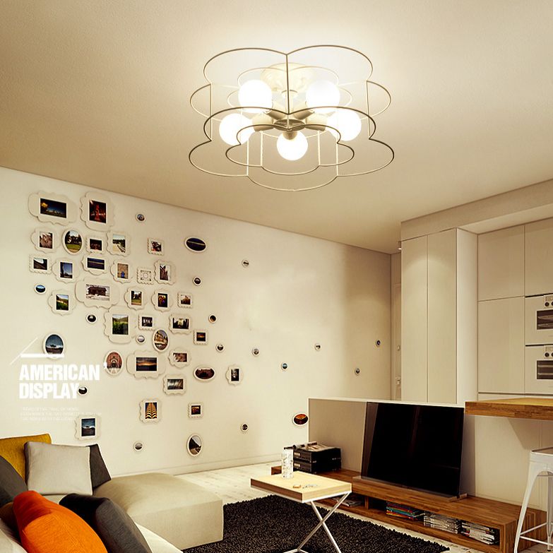 5 ampoules Floral Flush Mount