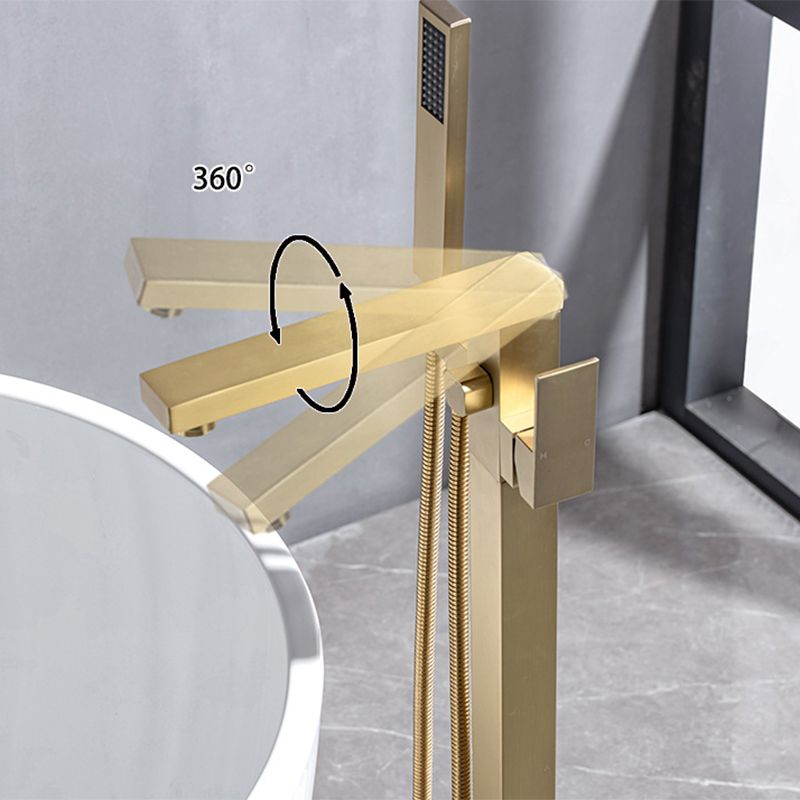 Floor Mounted Metal Freestanding Tub Filler Low Arc Freestanding Tub Filler Trim