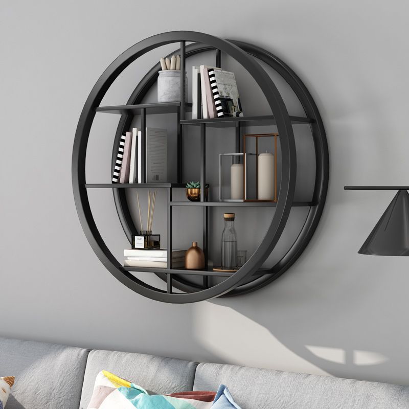 Industrial Wall Mounted Bookshelf Iron Closed Back Bookshelf for Home