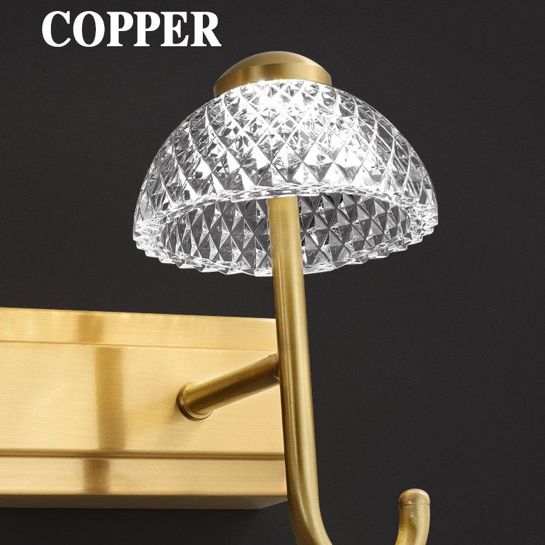 Modern Minimalist Style Wall Mounted Vanity Lights Copper Vanity Fixtures for Toilet