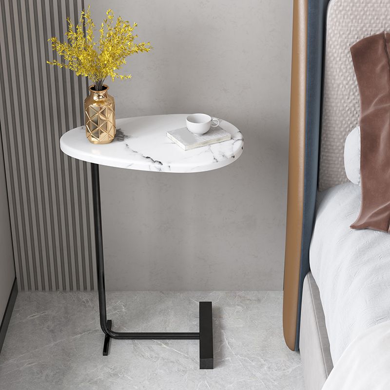 23.6inch Tall Modern C Corner Table Wood Side End Table for Living Room
