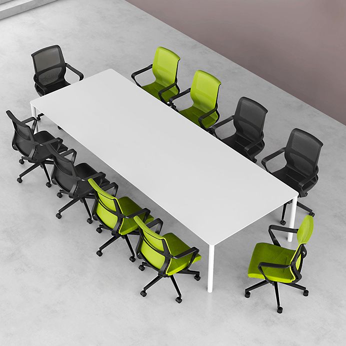 Modern Style Office Chair Mid Back Fixed Arms Ergonomic Mesh Task Chair