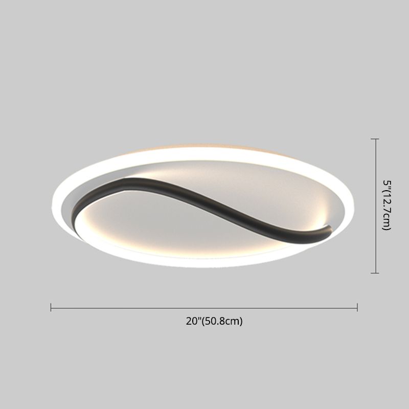 Linear Acrylique Flush Mount Modern Style 1-Light LED Ceiling Lamp for Bedroom