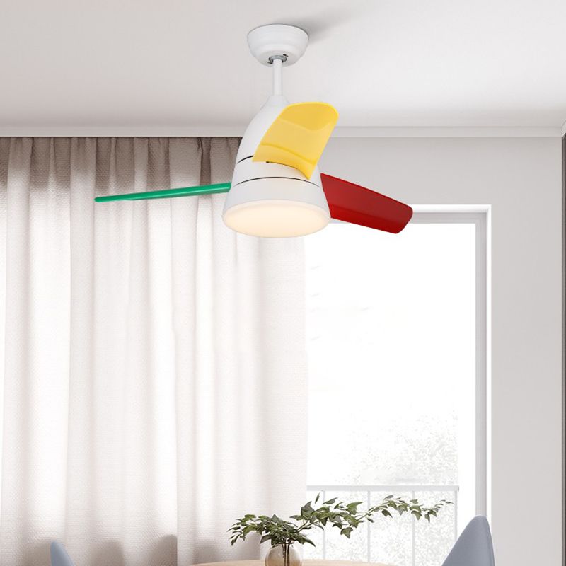 Nordique Conical suspension ventilateur clair acrylique de nuance LED Semi Flush Mount lampe