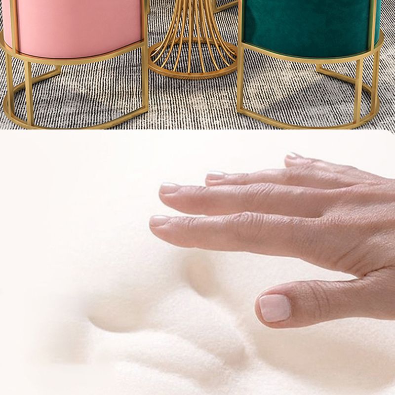 Upholstered Arm Chair Velvet Gold Base Dining Chair for Dining Room