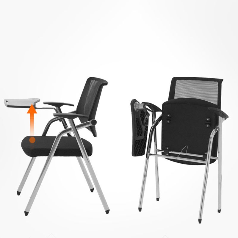 Mesh Mid Back Conference Chair Contemporary Fixed Arms Office Chair