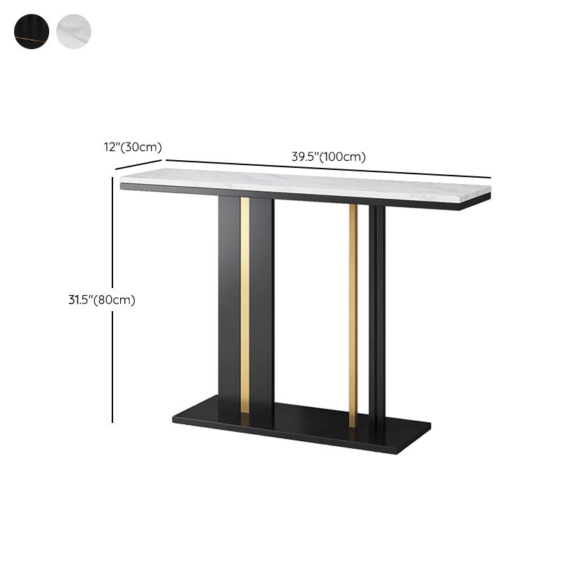 Modern Stone Console Table 1 Shelf 31.5" Tall End Table for Hall
