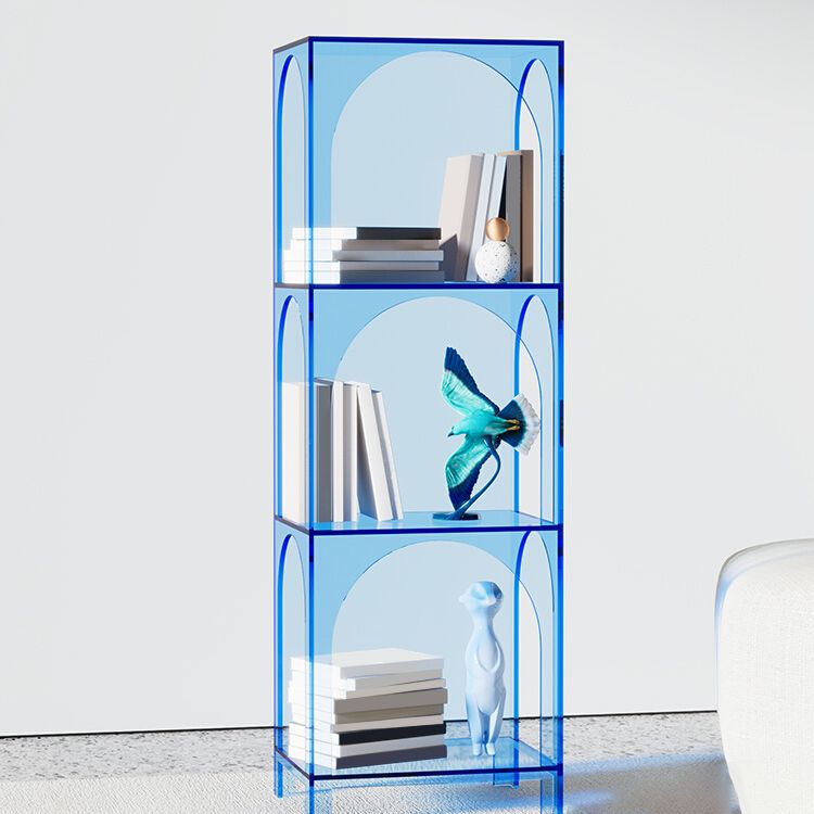 Closed Back Standard Bookshelf Acrylic Bookcase with Shelves for Study Room