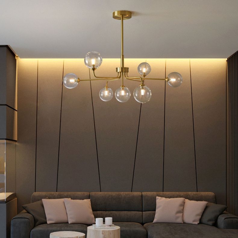 Modern Simplicity Sputnik Pendant Chandelier Opal Glass Hanging Light Fixture for Living Room