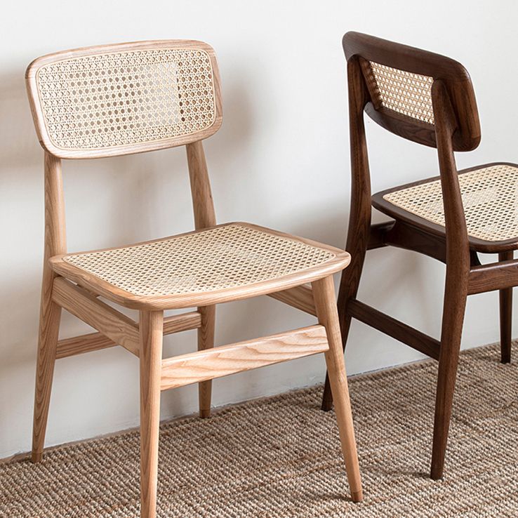 Solid Wood Traditional Dining Chair Matte Finish Open Back Dining Side Chair