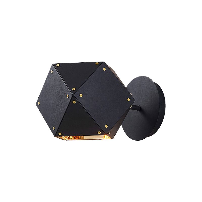 Metal Geometric Wall Light Sconce Modernism 1 Light Black Wall Lighting Fixture for Dining Room