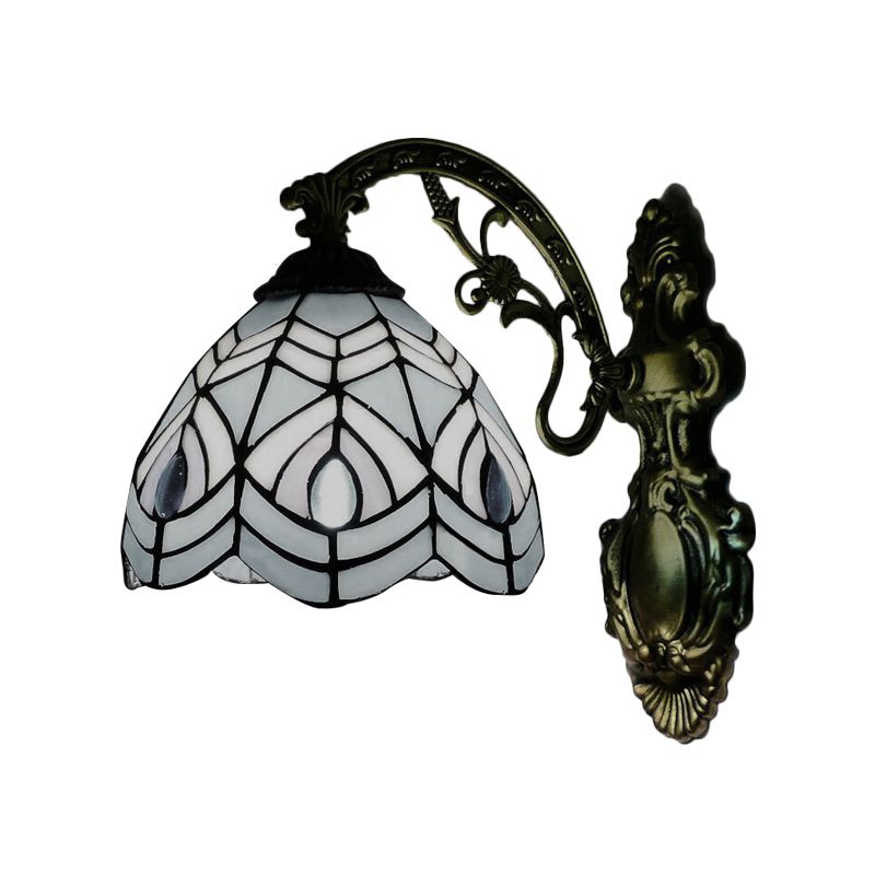 Peacock Wall Lighting Tiffany Style Stained Glass 1 Head Wall Sconce Lighting for Bedroom