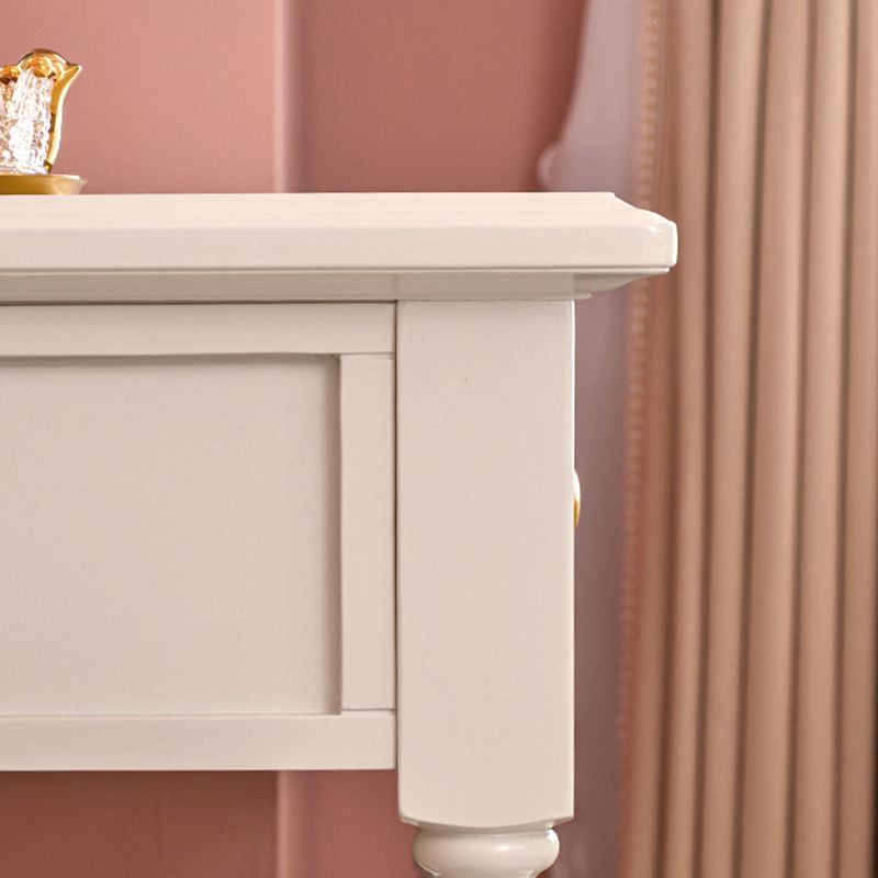 Bright White Ash Vanity Set with Mirror 17.71" Wide Vanity with 2 Drawer