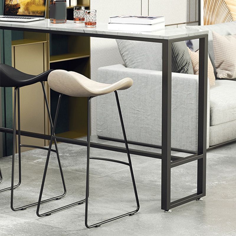 Industrial Style Rectangle Bar Table Faux Marble Bar-Height Bar Dining Table