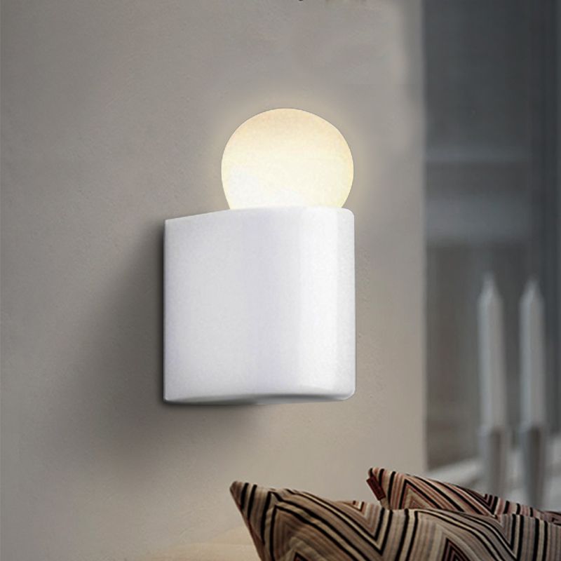 White Ball Wall Lighting Modernist Led Milk Glass Wall Lamp Fixture with Small/Medium/Large Size in White/Warm Light