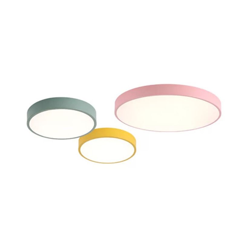 Lampada da soffitto a LED di forma rotonda stile moderno amaretto 1 luce da incasso con paralume in acrilico