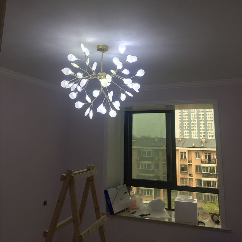 Acrylblatt hängend Kronleuchter Designer Gold Finish Anhänger Deckenleuchte für Schlafzimmer