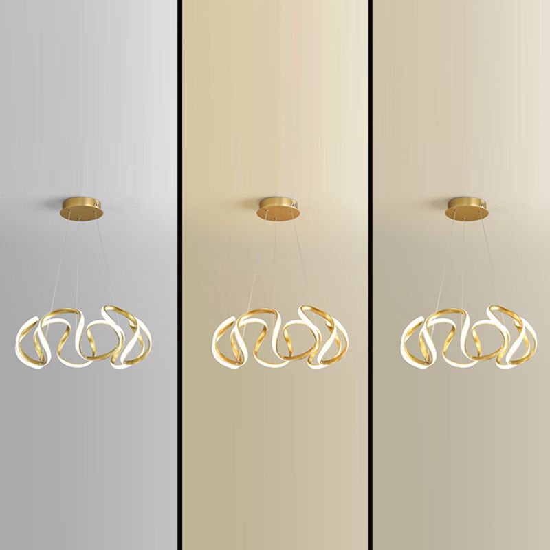 Waving Chandelier Light Fixture Nordic Style LED Hanging Light Fixture