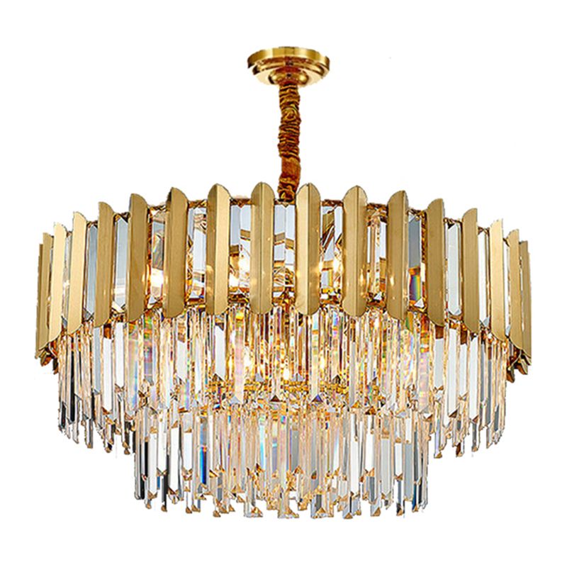 Moderne stijl ronde hanglamp lampje makelaar kristal woonkamer kroonluchter in goud