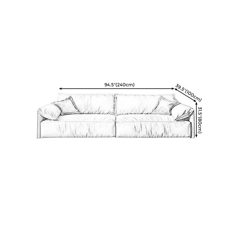 Square Armrest Latex Sponge Seat Filled with Pine Base Rectangular Sofa