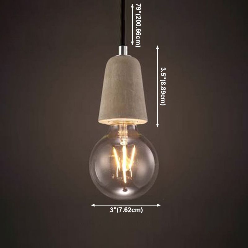 Small Ciment Pendant Light Ayémorrat nordique 1 Éclairage de suspension de tête pour salle à manger