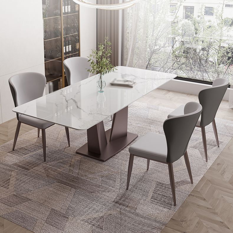 Modern Style Rectangle Sintered Stone Dining Table Set 1/4/5/7 Pieces Dining Set