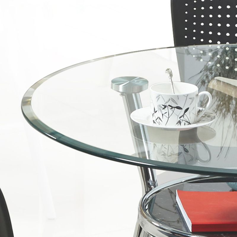 4 Pieces Modern Round Tempered Glass Top Dining Set for Home