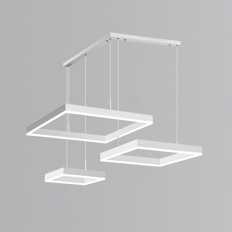 Moderne verlichting kroonluchters Meerdere vierkanten Opgeslepen verlichtingsarmaturen voor woonkamer