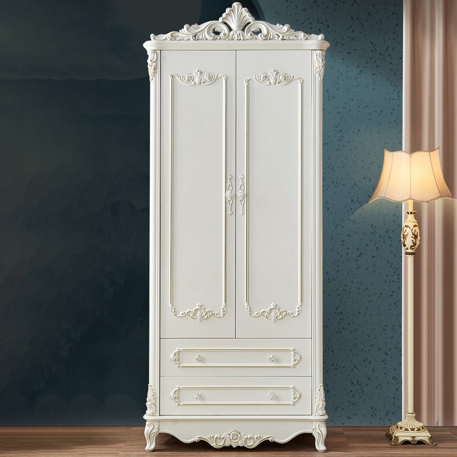 French Country Wardrobe Solid Wood Wardrobe Closet with Cloth Rod