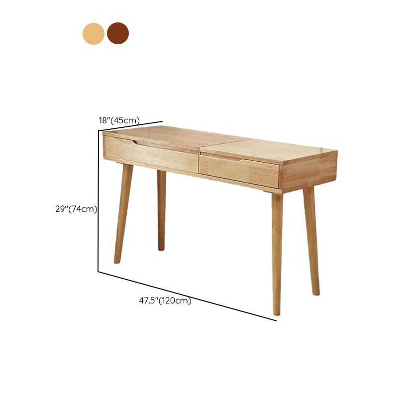 17.71" Wide Vanity Table with 2 Storage Drawer Wooden Flip-Top Makeup Table