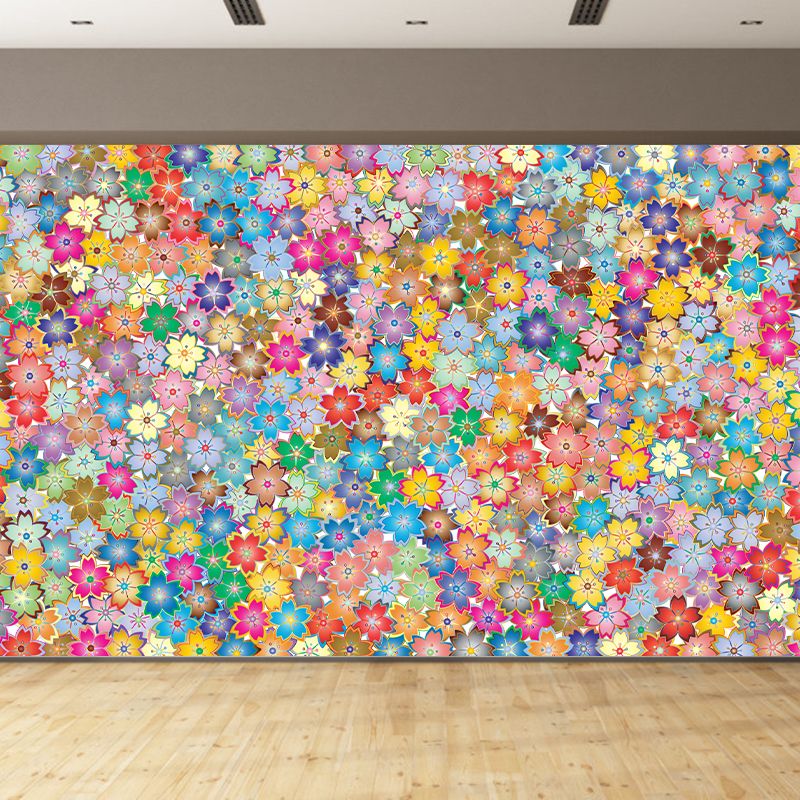 Horizontalt Flower Pattern Mildew Illustration Wall Mural for Living Room