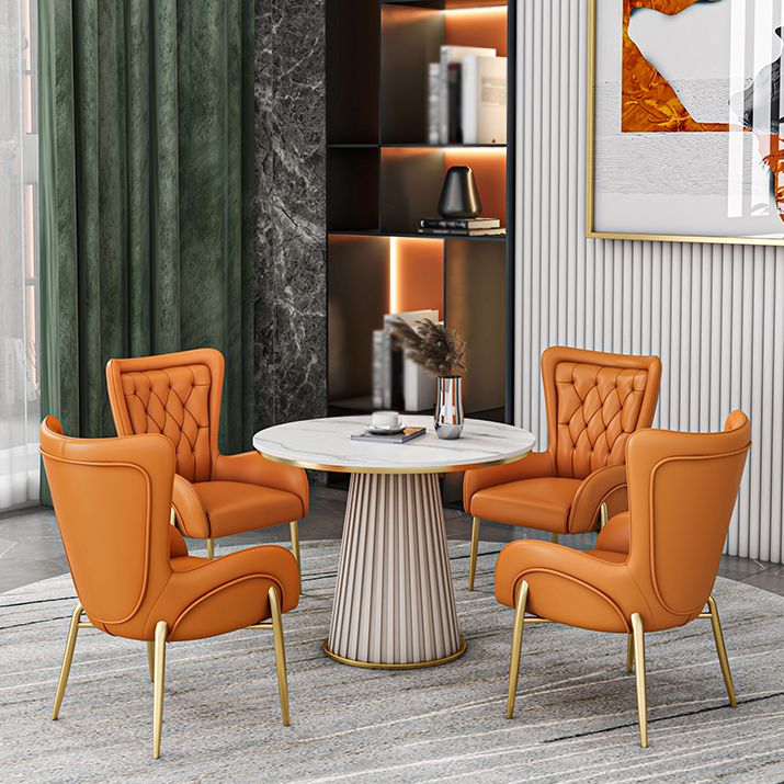 Metall traditionelle Luxus runde Innentisch Sintered Stone Tisch für Küche und Esszimmer