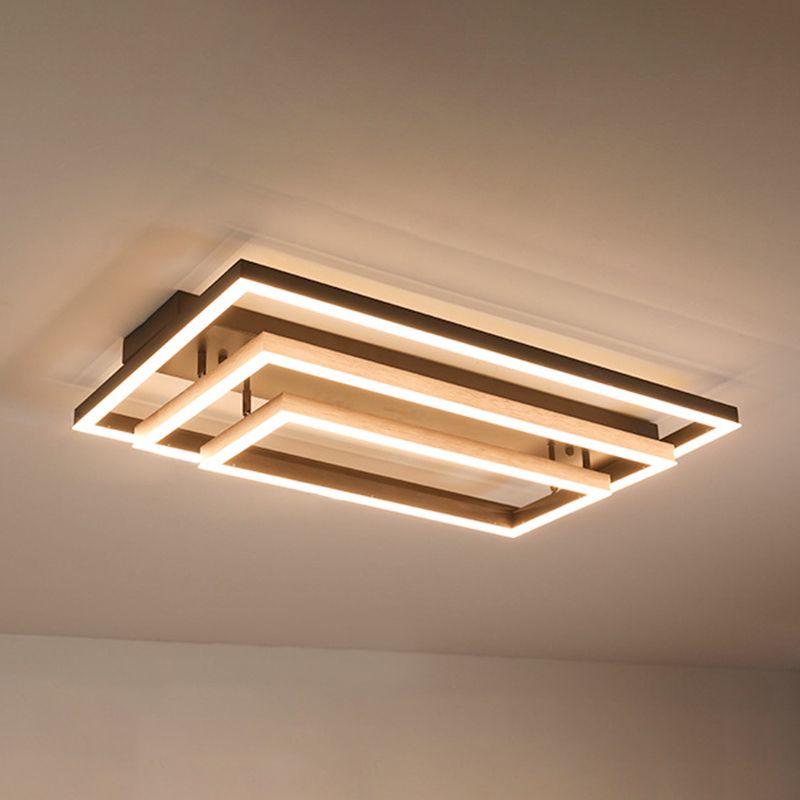 Plafonnier LED rectangulaire réglable, salon contemporain en aluminium, proche du plafonnier