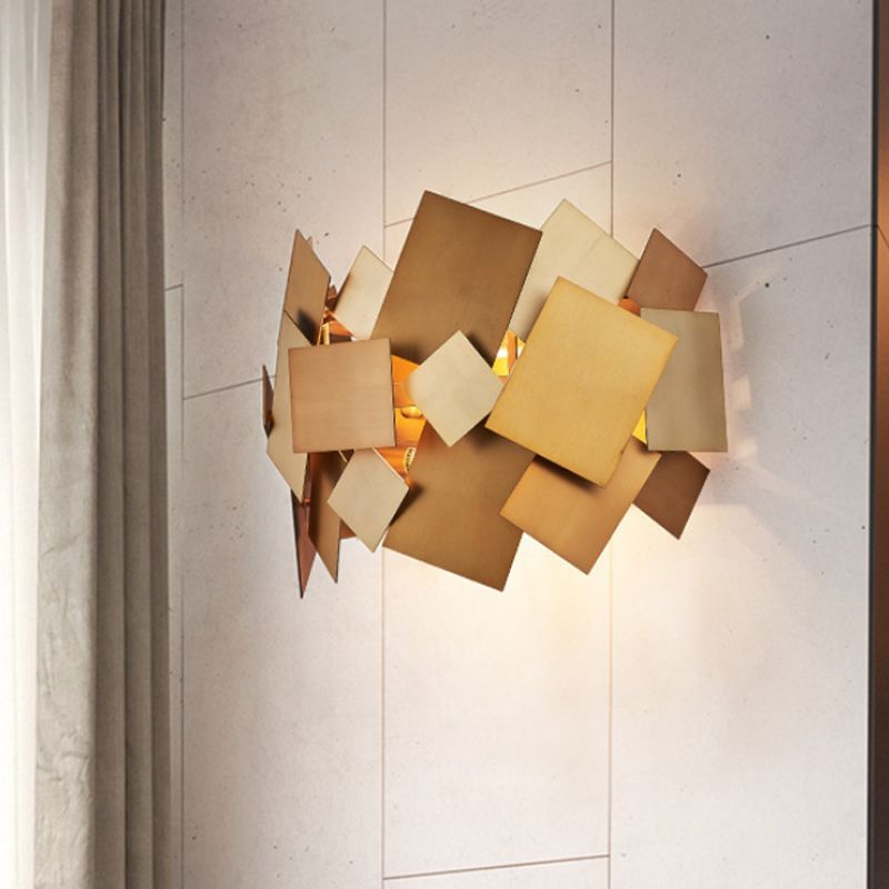 Acabado de latón 1 luz de pared de bulbo decorativa de acero inoxidable de acero inoxidable.