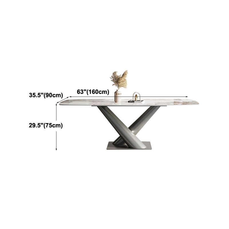Modern Style Dining Table Sintered Stone Pedestal Table for Home