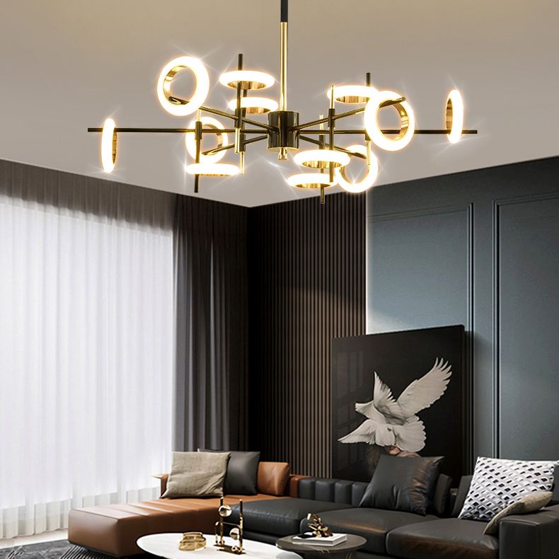 Style moderne simplicité lustre LED Light acrylique Pendant le pendentif rond pour le salon