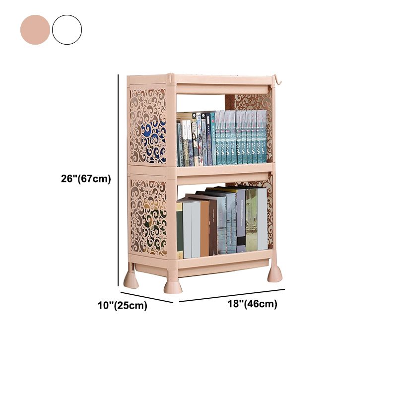 Contemporary Style Bookshelf Plastic Open Back Bookcase for Home Office
