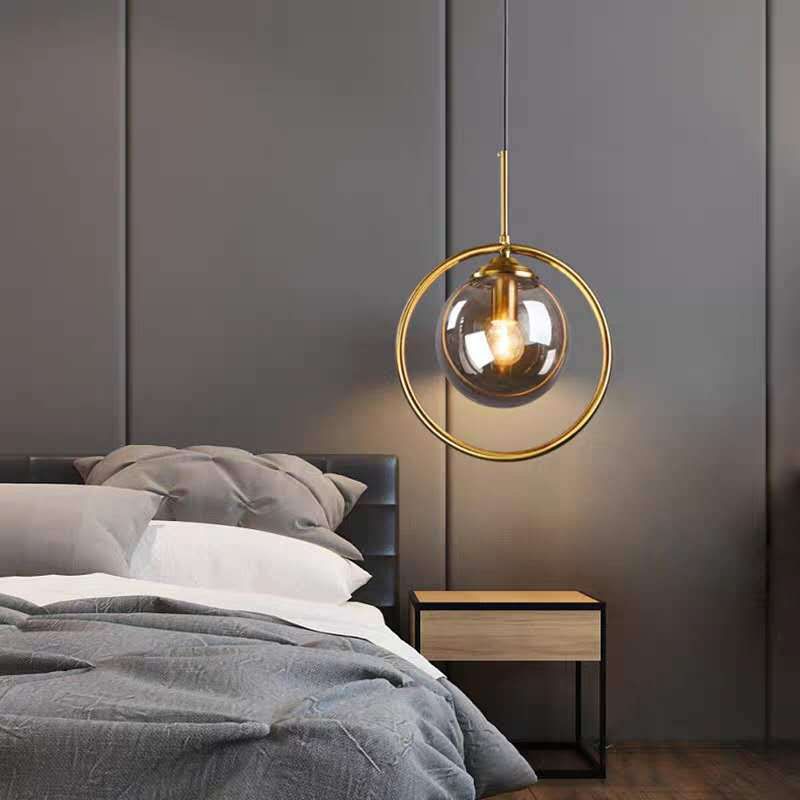 Globe Bedroom Hanging Pendant Light Glass Simplicity Style Pendant Light Fixture