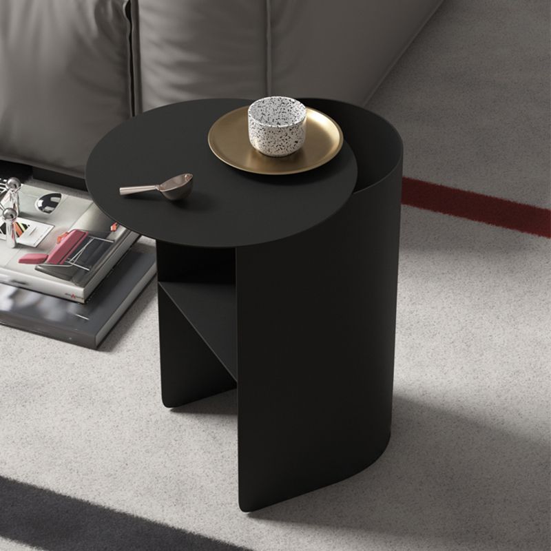 Mid-Century Modern Iron Coffee Table Pedestal Cocktail Table for Living Room