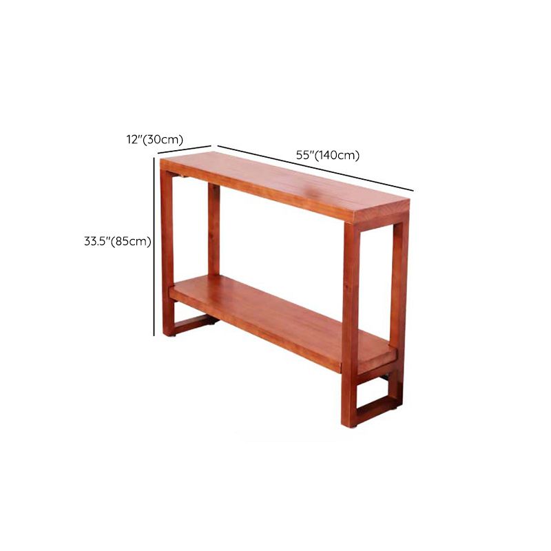 Mid-Century Modern Pine Console Sofa Table Rectangle End Table for Hall