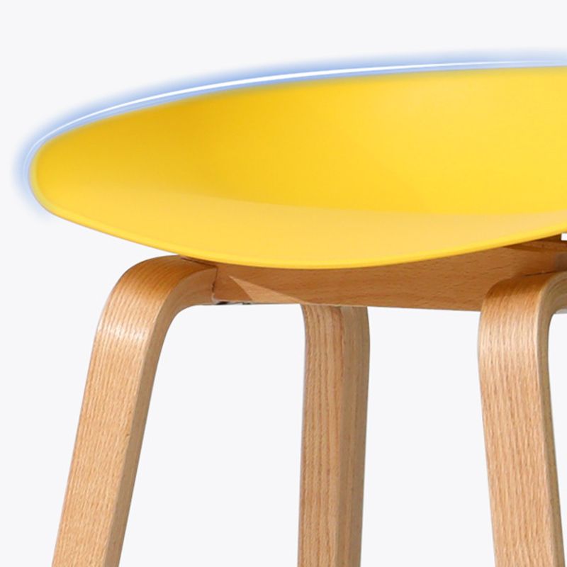 Contemporary Style Stool 4 Legs Wood Counter Stool for Home Use