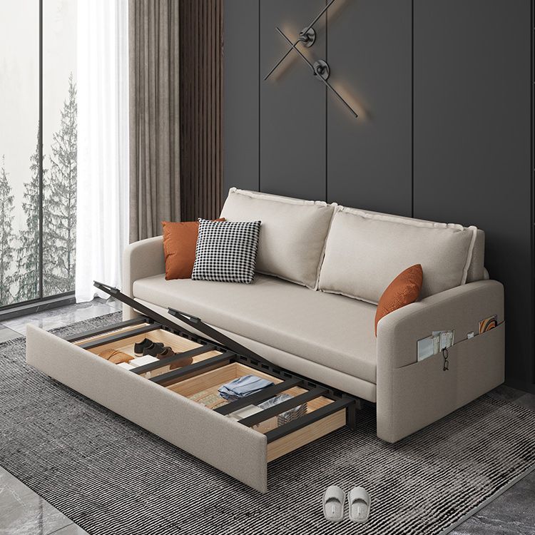 Pillow Included Sofa Futon Foldable Cushion Back Sleeper Sofa with Storage