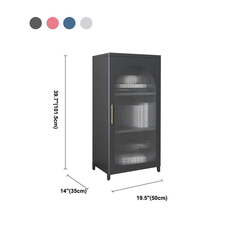 14" W Closed Storage Bookcase Metal Frame Bookshelf with Glass Doors
